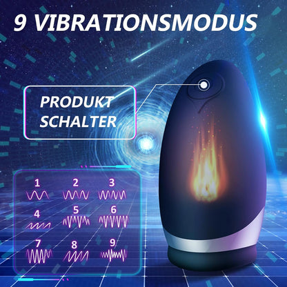 Elektrischer Masturbator Penis Masturbatoren mit 9 Vibrationsmodi und Heizfunktion