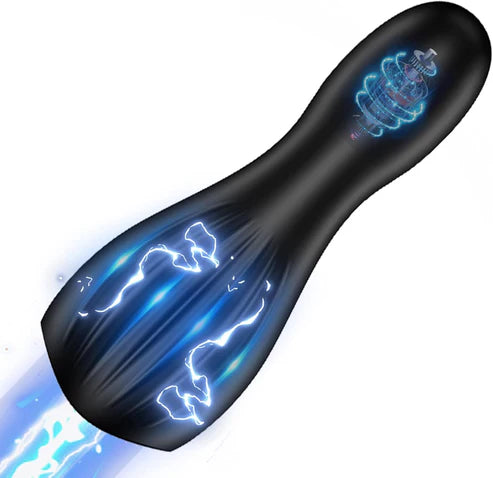 E-stim Penistrainer Eichel Vibrator Stimulator mit 10 Vibrationsmodi & 10 Elektroschocks