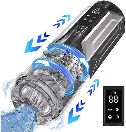 Elektrischer Masturbatoren Blowjob mit 7 Saug 7 Teleskop Dreh & 7 Vibrationsfunktionen