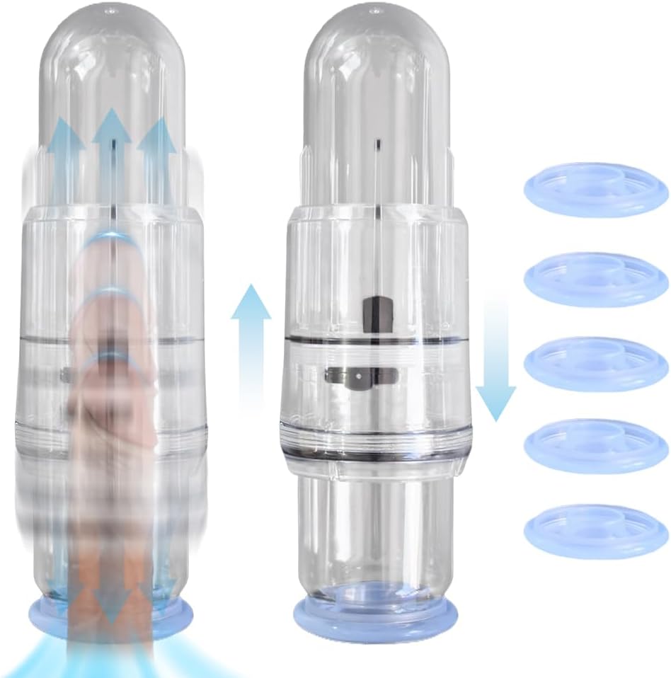 Penisvergrößerungs Vakuumpumpe Masturbatoren mit 5 Silikonringe Manuelle