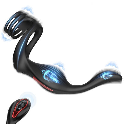 Analvibrator Penisring Prostata Massagegerät Buttplug mit 11 Vibrations Modi