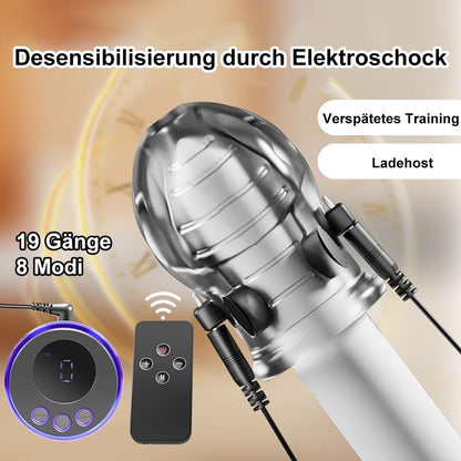 Elektro Shock Eichel Hülse Penistrainer Stimulator mit 8 Modi und 19 Stufen Strömung