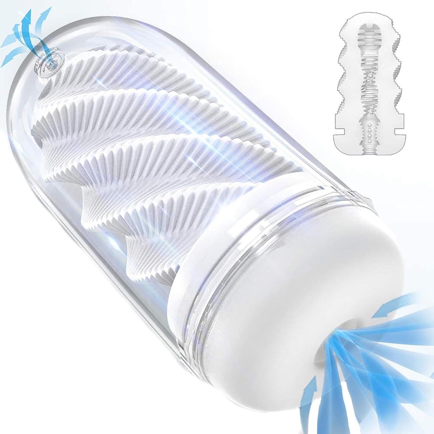 3D Selbstansaugender Luftprinzip Masturbator Stroker Taschenmuschi