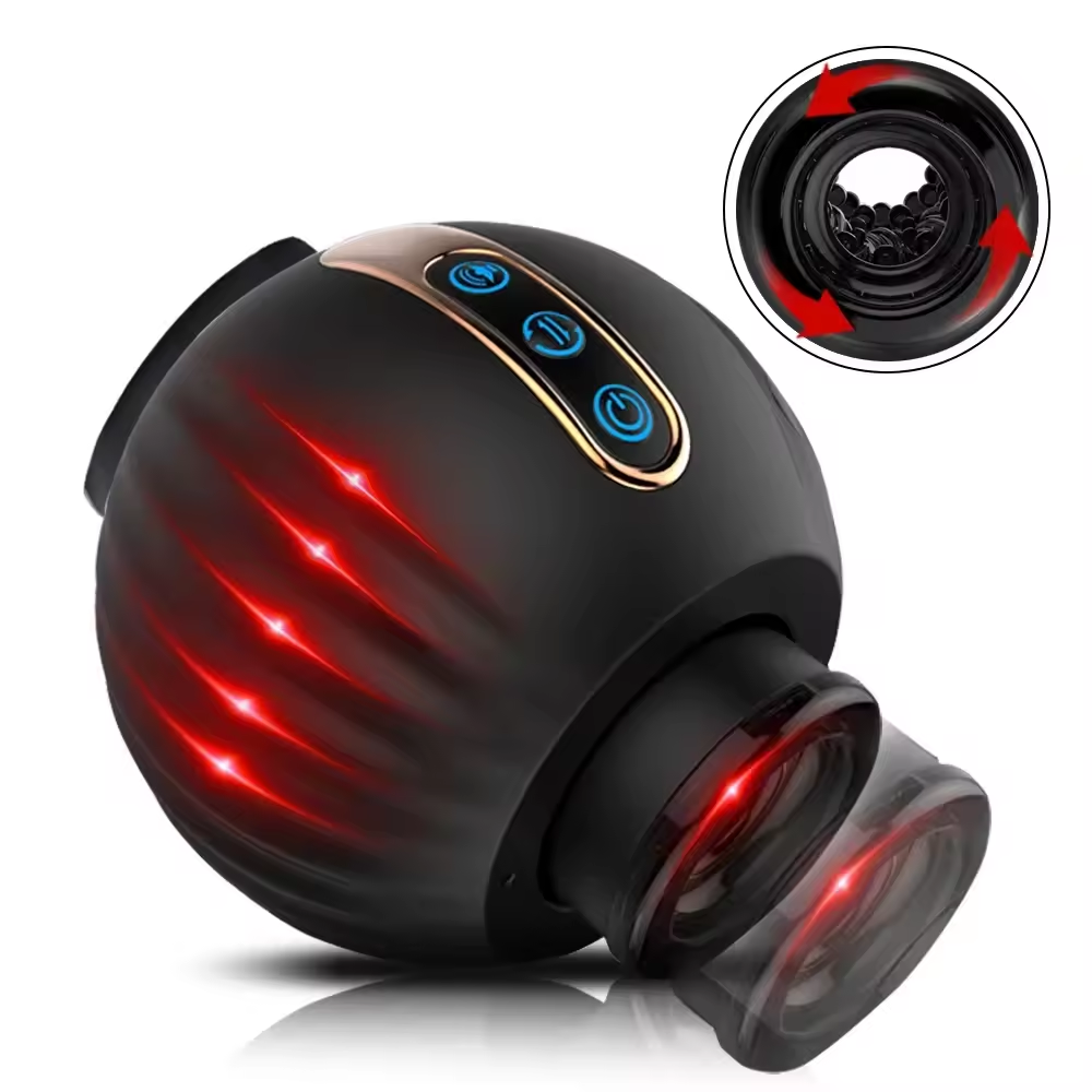 3D Vagina Masturbieren Elektrischer Masturbator Cup mit 8 Rotationsmodi und Stoßfunktion
