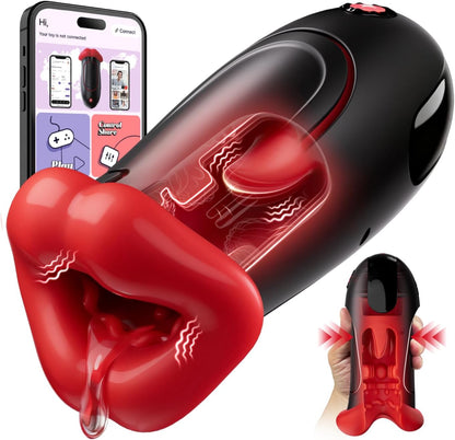 Elektrischer Masturbator Oralsex Stroker Blowjob Taschenmuschi mit 9 Vibrationsmodi