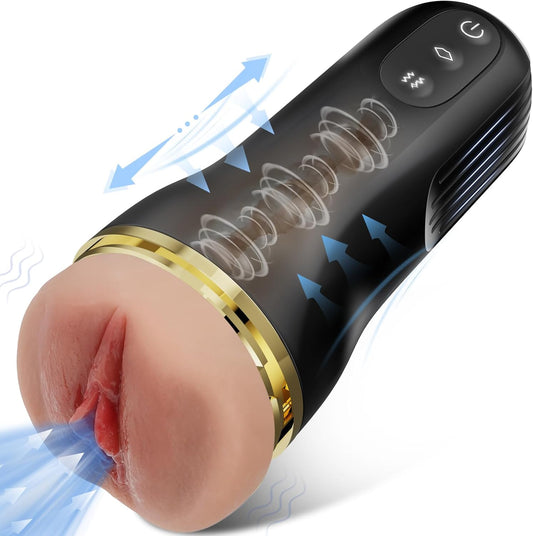 3D Realistischer Elektrischer Masturbator Cup mit 10 Vibration 5 Saugmodi