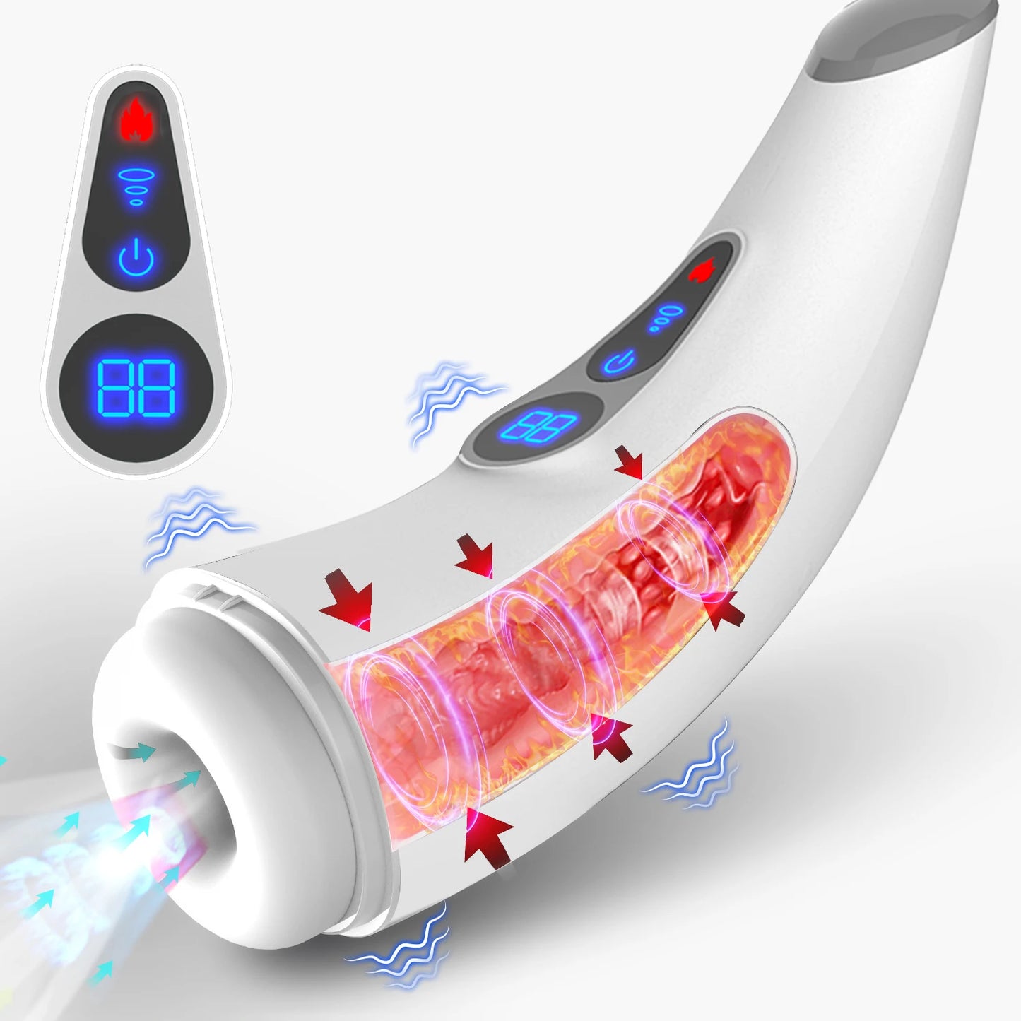 3 IN 1 Automatischer Masturbator Penispumpe Stroker mit 7 Saug & 3 Vibrations & Heizfunktionen