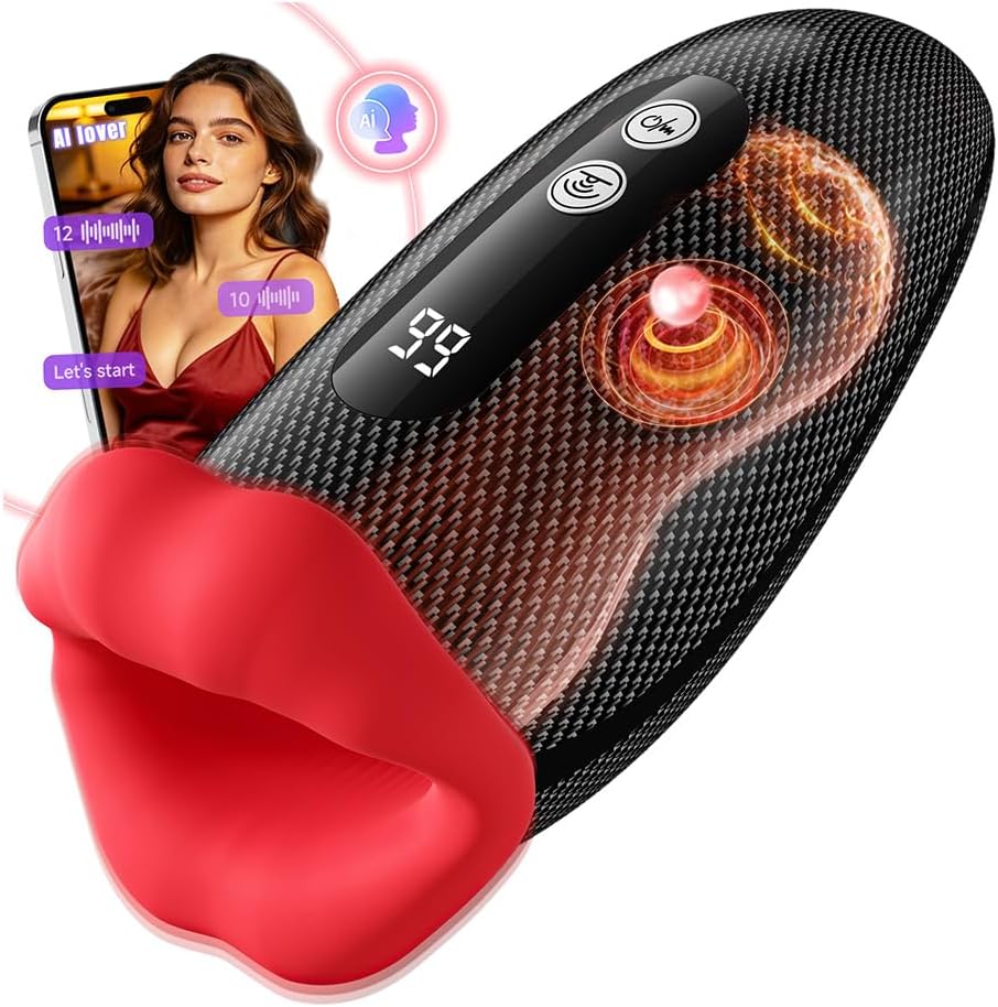 6 in 1 Masturbatoren Penistrainer Eichelvibrator mit 9x9 Klopfen-Lecken-Vibration