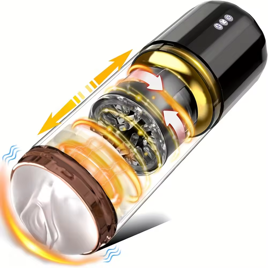 Elektrischer Masturbator Penispumpe Stroker Blowjob mit 10 Vibrationsstufen & 5 Saugstufe