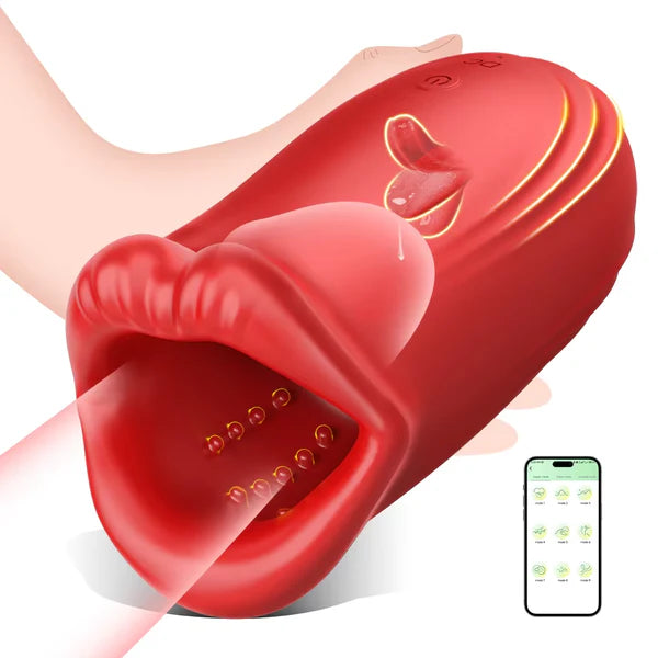App-gesteuerter Oral Masturbator Penistrainer Blowjob mit 9 Vibrationsstufen