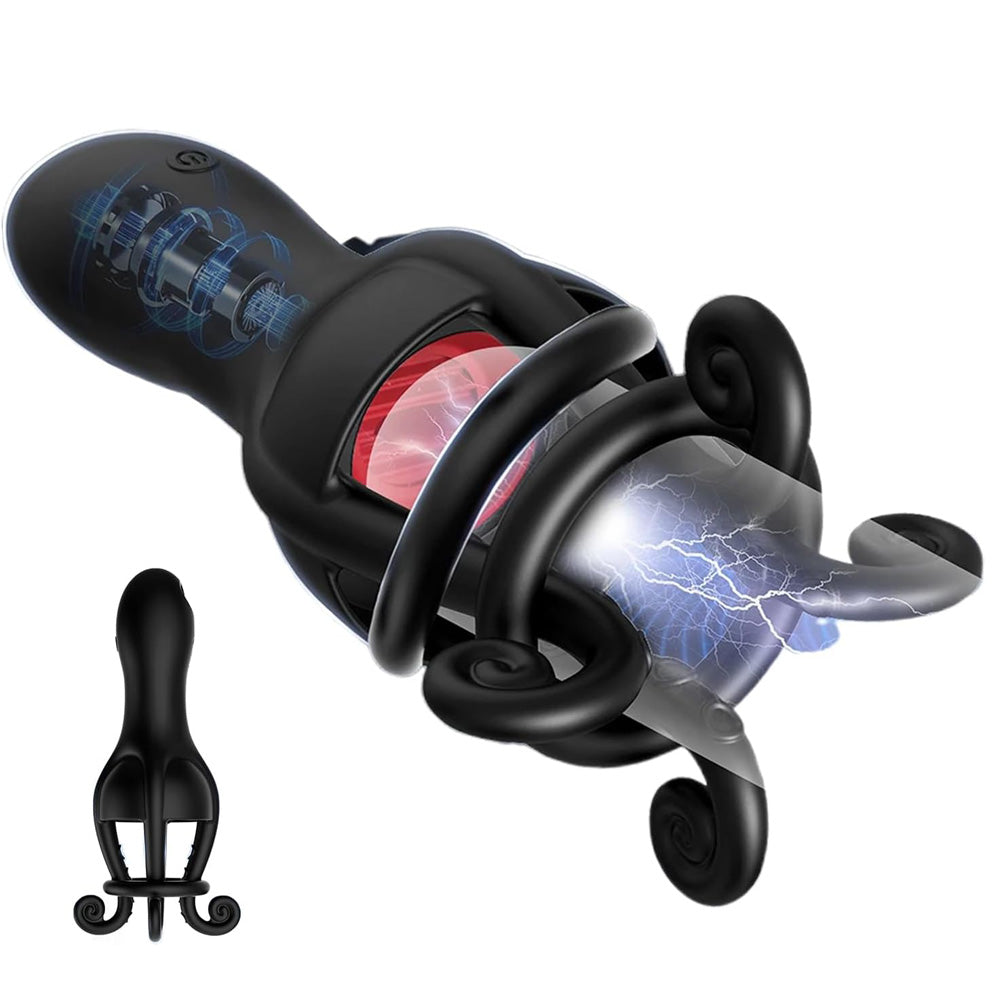 360° Umwickeln Penistrainer Eichelvibrator Masturbator mit 10 Vibrationsmodi
