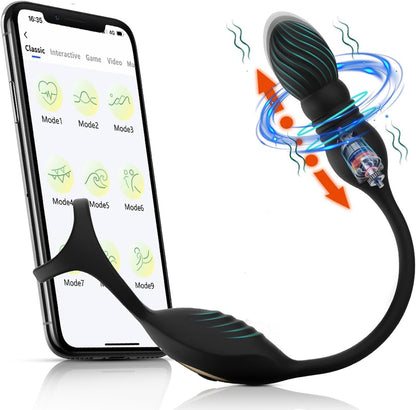 4 IN 1 Analvibrator Dildo Penisring Prostata Stimulator mit 9 Vibrationsmodi