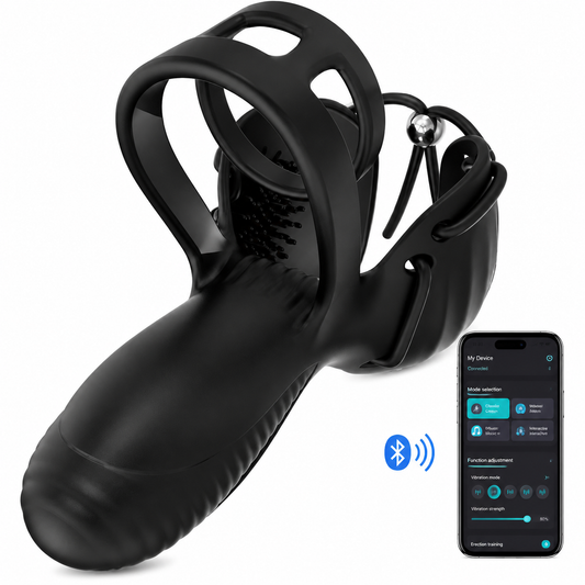 3 IN 1 Cock Ring Hodenstimulator Penistrainer Vibrator mit 10 Vibrationsmodi