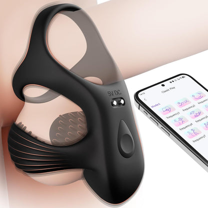 Elektrischer Hodenvibrator Massagegerät Penistrainer Cock Ring mit 9 Vibrationsmodi