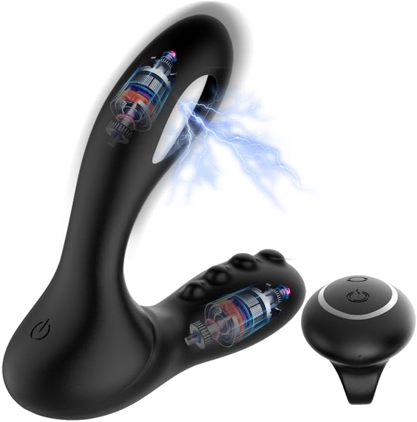2 IN 1 E-stim Analvibratoren Prostata Stimulator mit 8 Vibration & 8 Elektroschock Modi