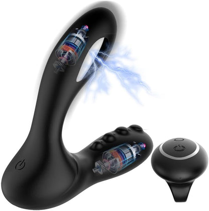 2 IN 1 E-stim Analvibratoren Prostata Stimulator mit 8 Vibration & 8 Elektroschock Modi