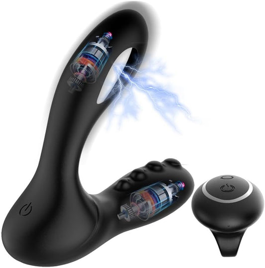 2 IN 1 E-stim Analvibratoren Prostata Stimulator mit 8 Vibration & 8 Elektroschock Modi