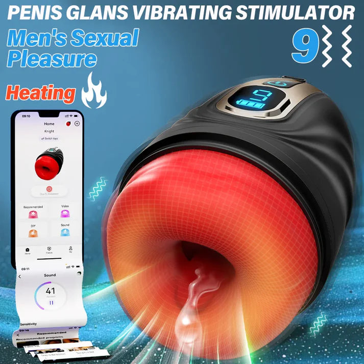2 IN 1 Elektrischer Masturbieren Penistrainer Vibrator Stroker mit 9 Vibrationsmodi