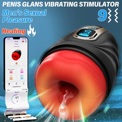 2 IN 1 Elektrischer Masturbieren Penistrainer Vibrator Stroker mit 9 Vibrationsmodi