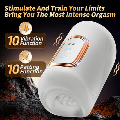 Automatische Masturbatoren Penis Stroker Blowjob mit 10 Klopfen & 10 Vibrationsmodi
