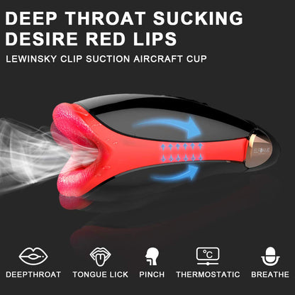 Elektrischer Masturbatoren Stroker mit 10 Vibrationsfunktionsmodi und Heizfunktion