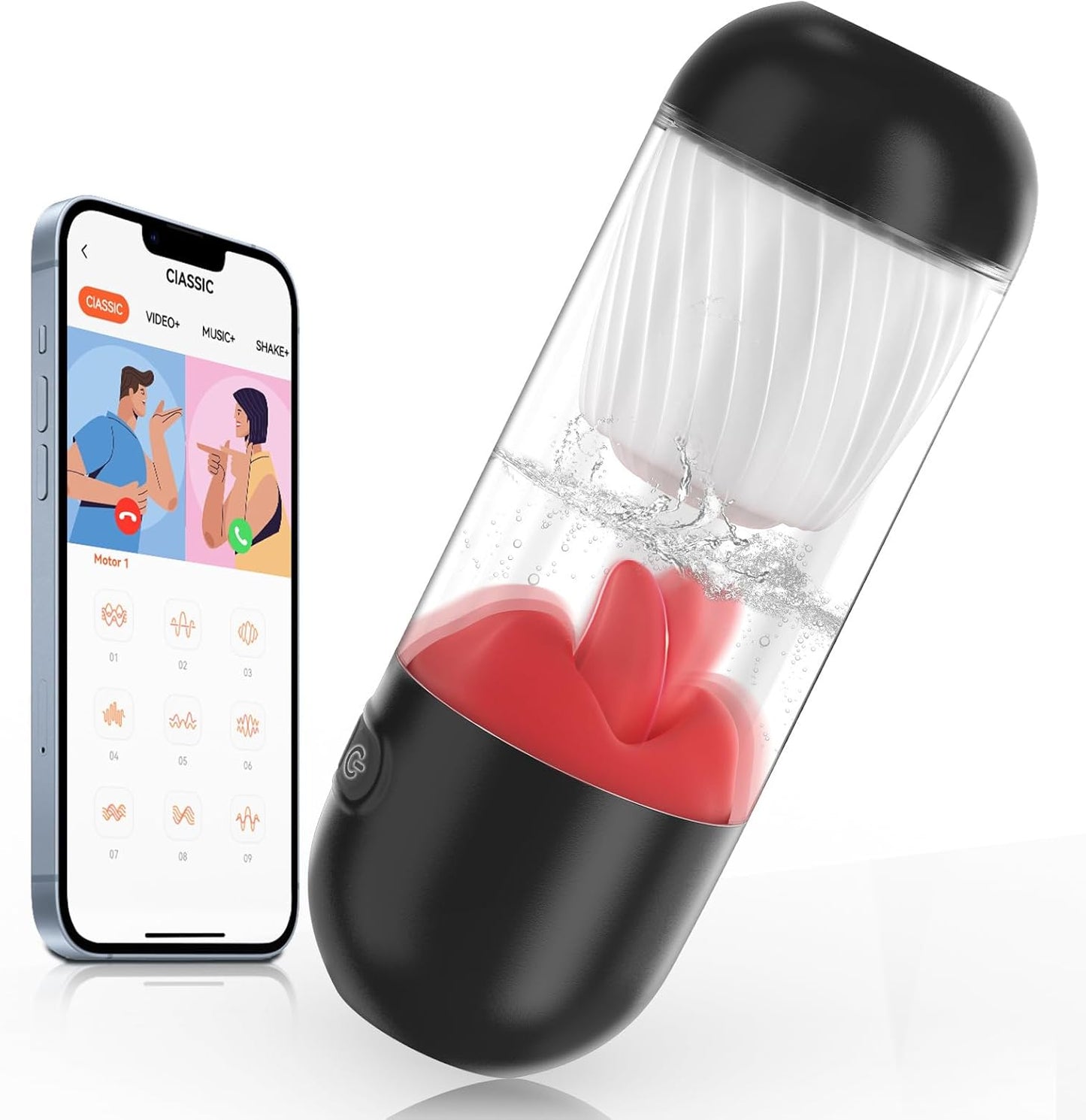 360° Zungenlecken Automatischer Masturbatoren Penistrainer mit 9 Vibrationsmodi