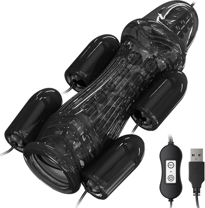 Neuer Unterdruck Penistrainer Vibrator Extender Masturbator mit 5 Vibratoren