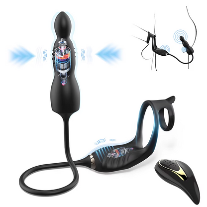 Analvibrator Butt Plug Prostatamassager Penisring mit 10 Plus Modi