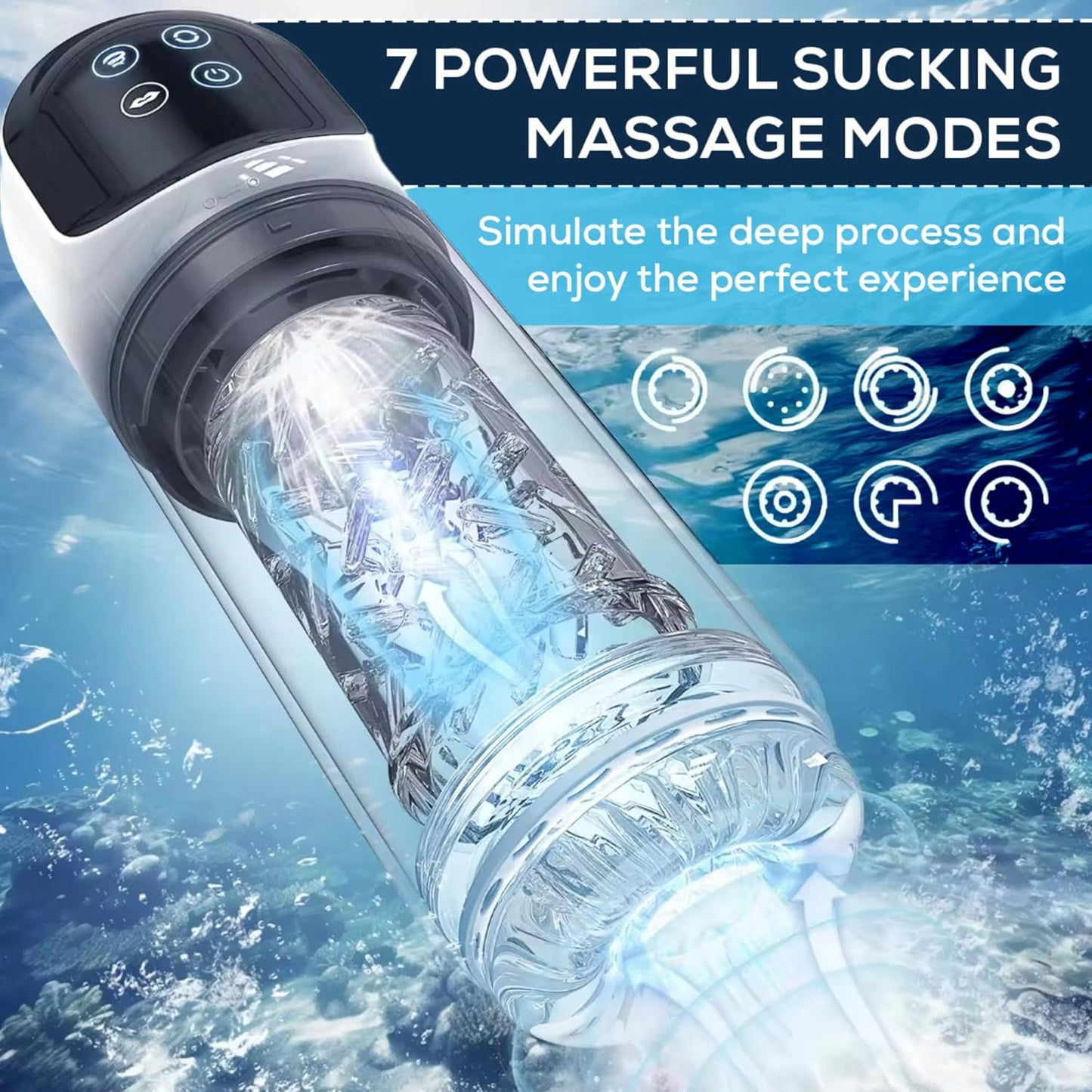 3 IN 1 Automatischer Masturbator Penispumpe Trainer mit 4 Pumpmodi und 7 Vibrationsmodi