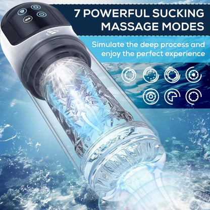 3 IN 1 Automatischer Masturbator Penispumpe Trainer mit 4 Pumpmodi und 7 Vibrationsmodi