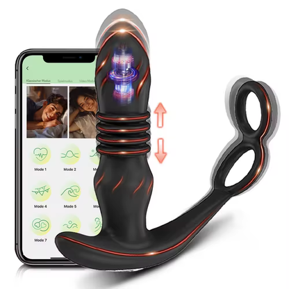 App gesteuerter Analplug Anal Vibrator mit 9 Vibrations und Teleskopmodi