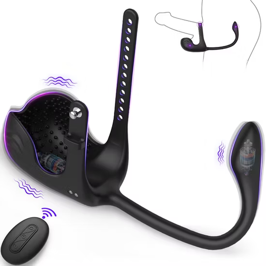 3 IN 1 Analplug Vibrator Hoden-Taint-Stimulator Penisring mit 10 Vibrations