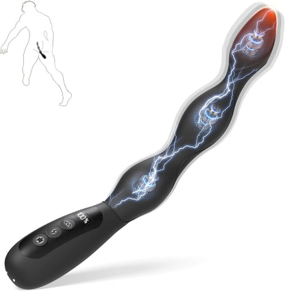 Elektroshock Prostata Stimulator Analplug mit 10 Vibrationsmodi & 3 Heizmodi