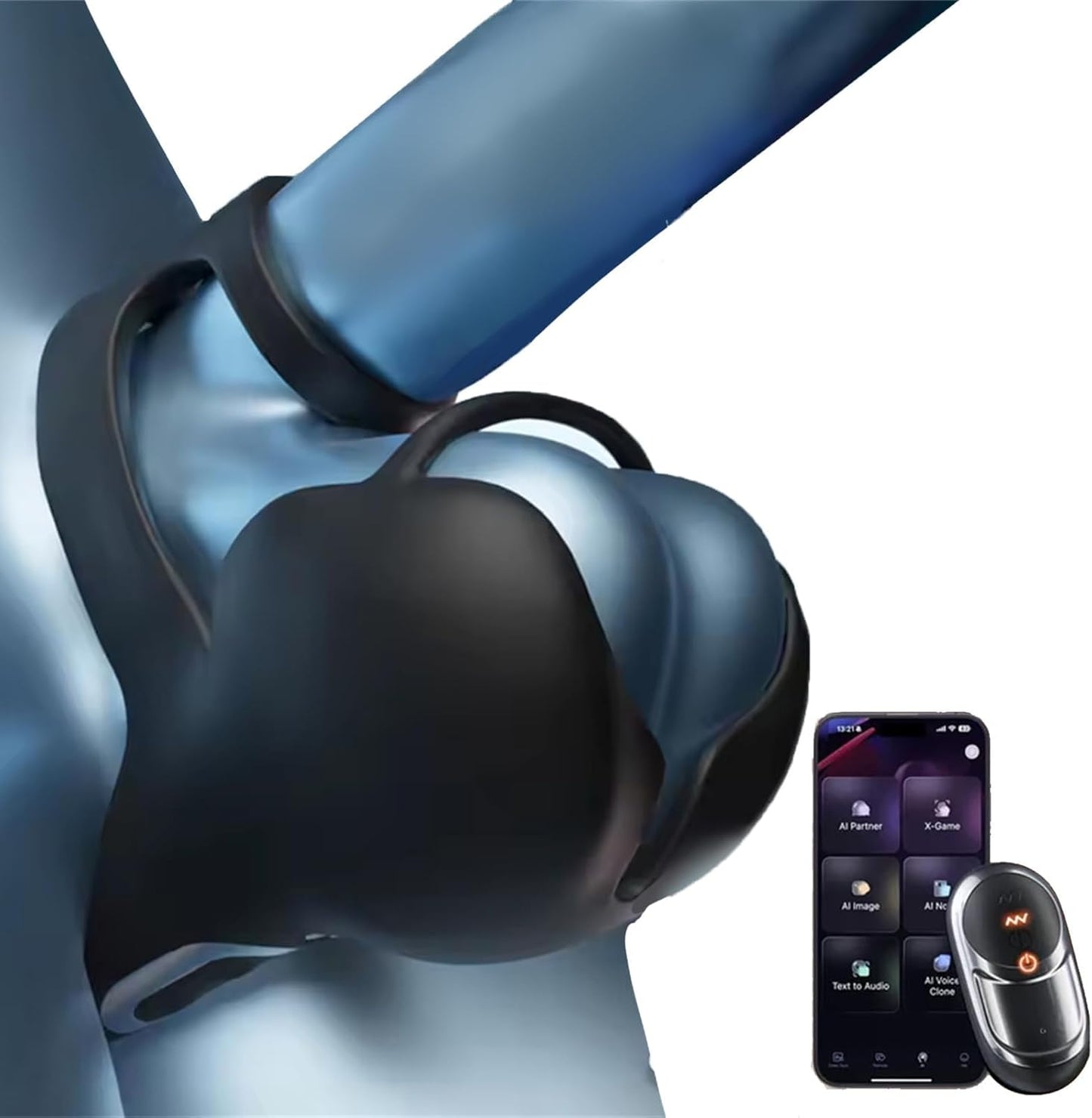 360° Hoden Vollabdeckungsstimulator Penistrainer Cock Ring mit 9 Vibrations & Heizmodi