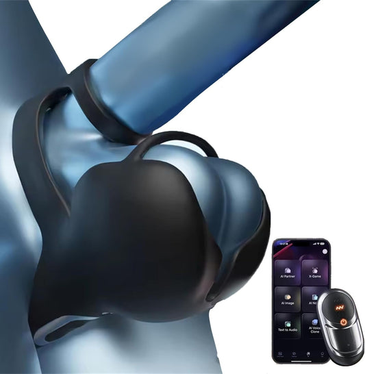 360° Hoden Vollabdeckungsstimulator Penistrainer Cock Ring mit 9 Vibrations & Heizmodi