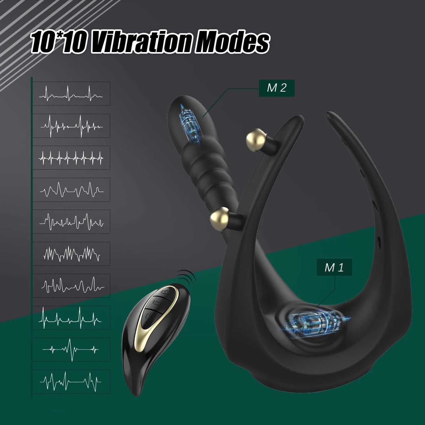 3 IN 1 Multifunktionsvibrator Penisring Prostata Stimulator mit 10 Vibrationsmodi