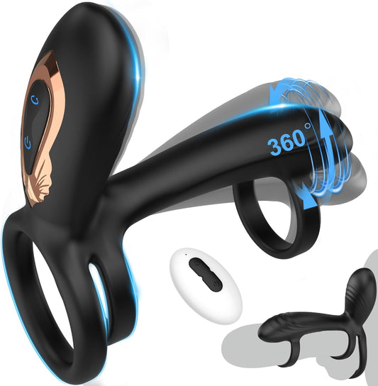 360° Drehbarer Penis Stimulator Vibrator Hüllenverlängerung mit 10 Modi
