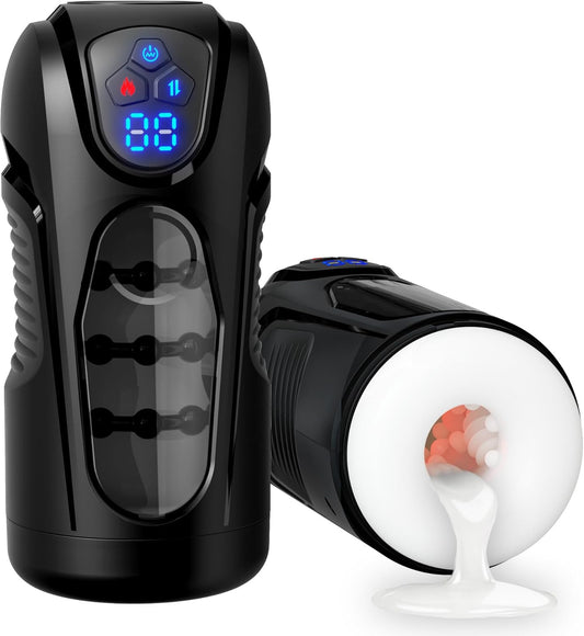 Freihändiger Penis Stroker Blowjob Masturbator mit 9 Stoß und Vibrationsmodi