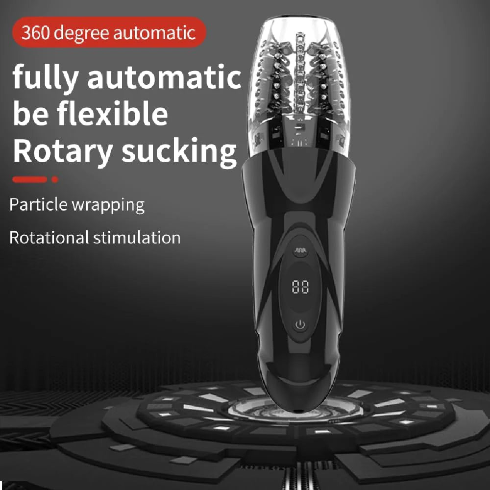 Elektrischer Penistrainer Masturbator mit 10 Vibrationsmodi und 8 Rotationsmodi