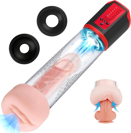 Electric vacuum pump penis pump masturbator with 5 suction levels