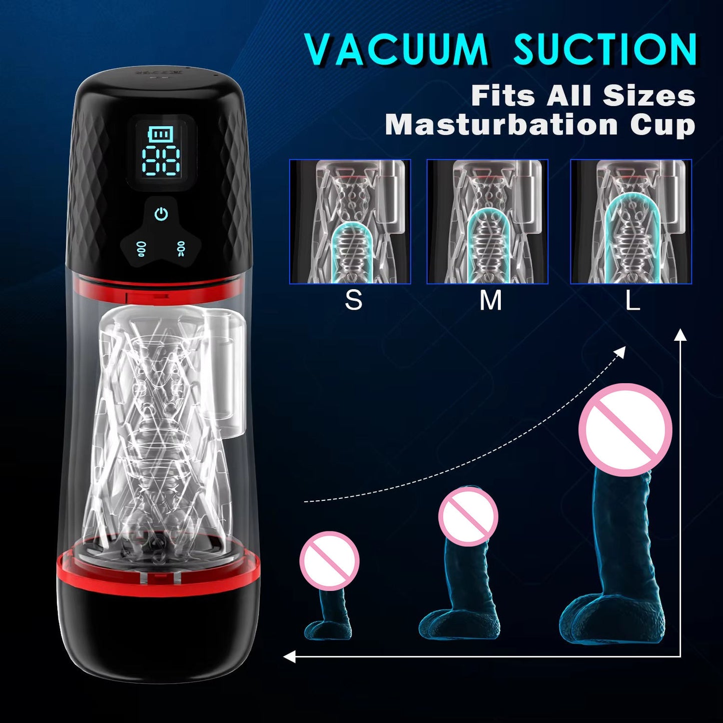 Intelligenter Masturbator PenisPumpe Stroker Blowjob mit 9 Saug und 9 Vibrationsmodi