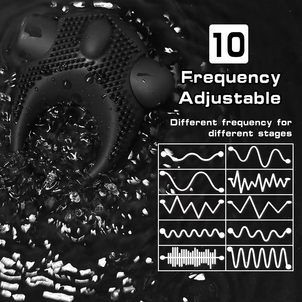 Vibrierender Penisringe Eicheltrainer Ejakulation mit 10 Geschwindigkeiten