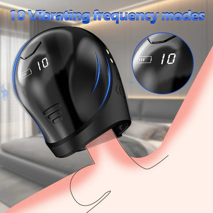 3 in 1 Masturbatoren Penistrainingsgerät mit LCD-Display und 10 Vibrationsmodi