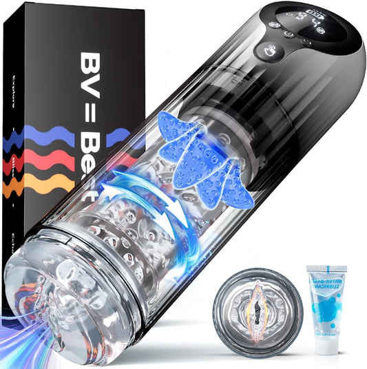 LED-Display Automatischer Masturbator Penispumpe Blowjob mit 9 Rotations & 4 Saug & Leckfunktionen