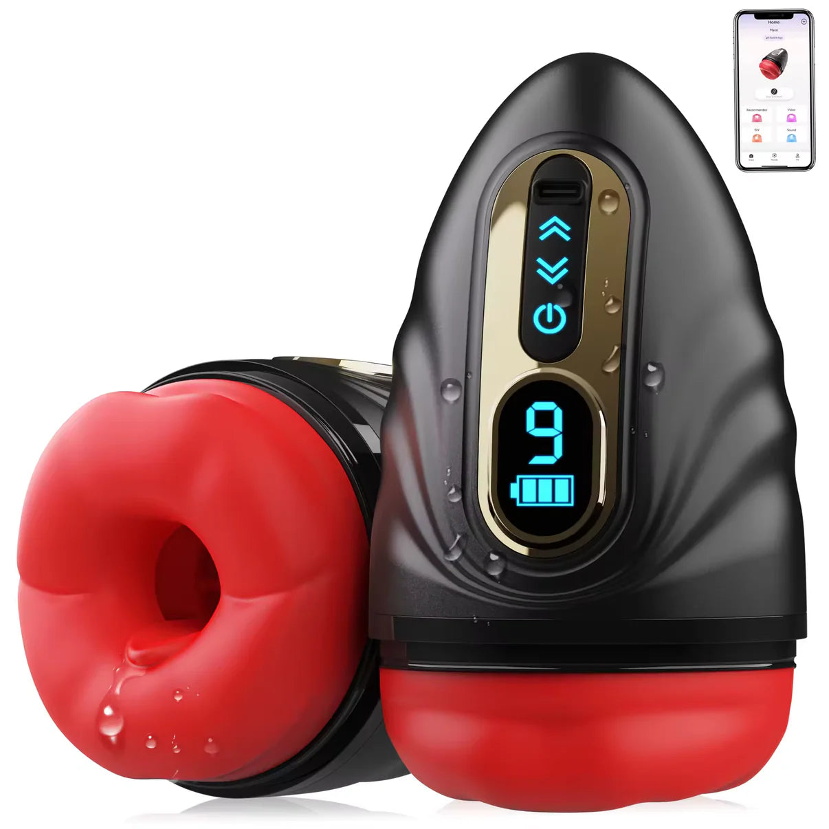 2 IN 1 Elektrischer Masturbieren Penistrainer Vibrator Stroker mit 9 Vibrationsmodi