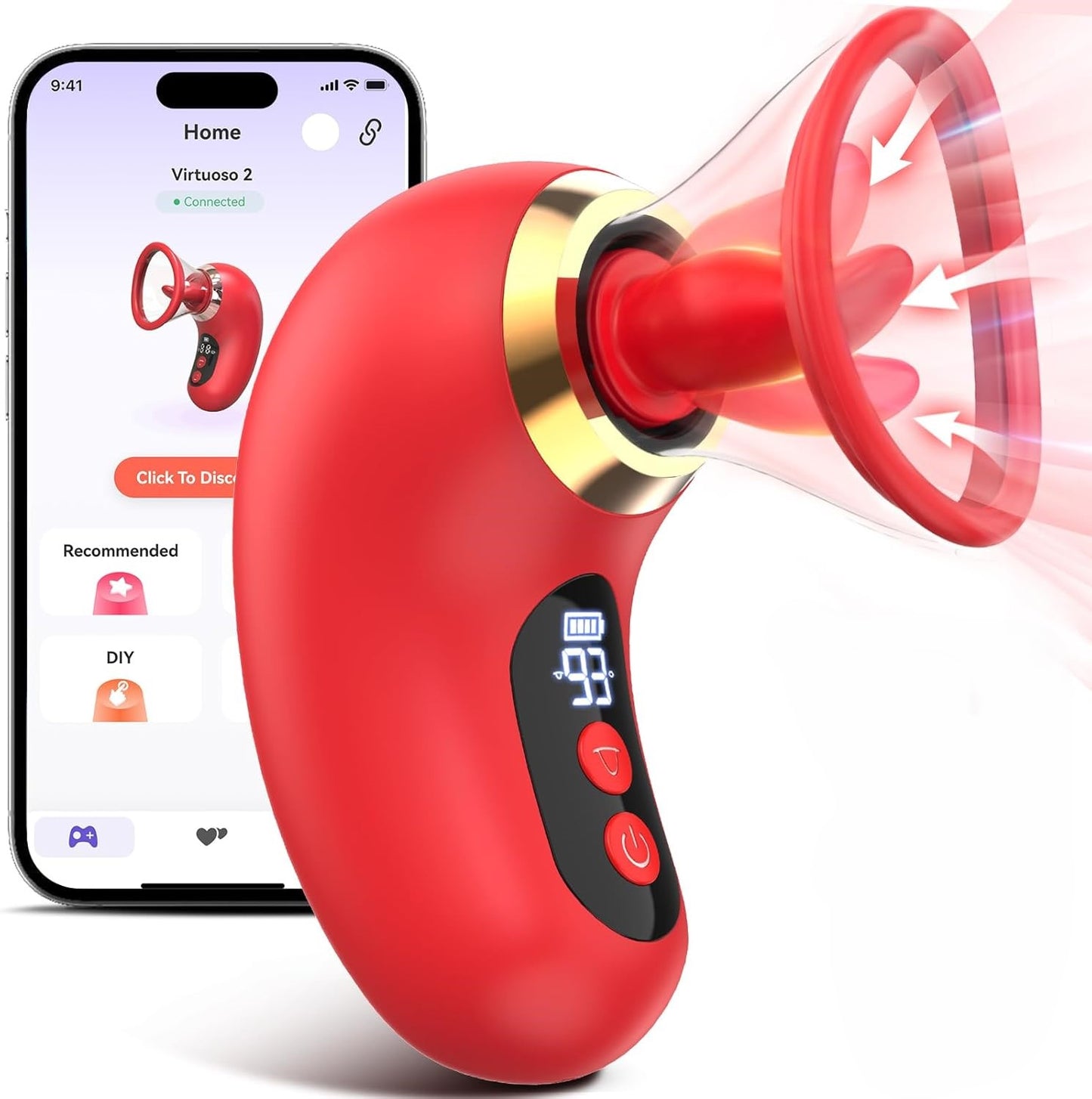 5 IN 1 Rosenvibrator G-Punkt Stimulator mit 3 Saug 9 Vibrations und Leckmodi