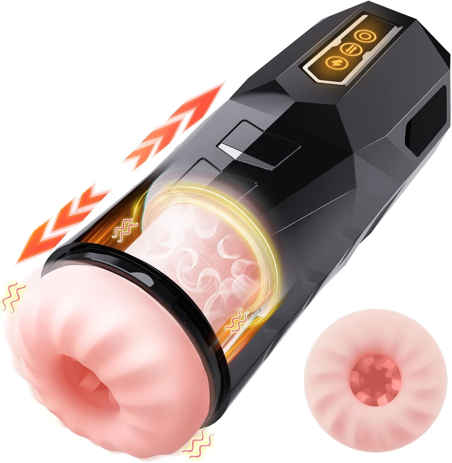 Elektrischer Masturbator Penistrainer mit 9 Vibrationsmodi und 9 Teleskopmodi