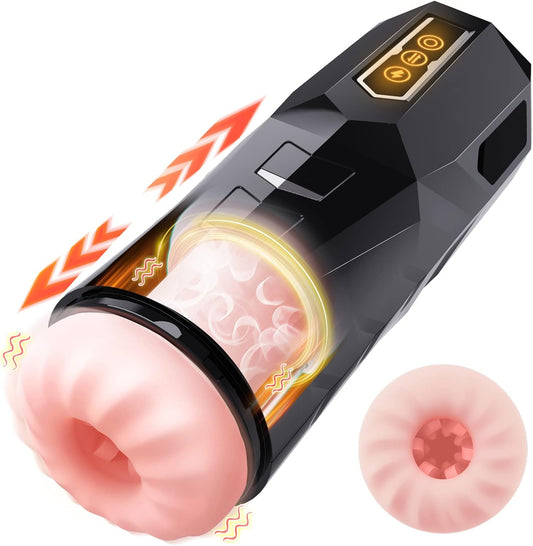 Elektrischer Masturbator Penistrainer mit 9 Vibrationsmodi und 9 Teleskopmodi