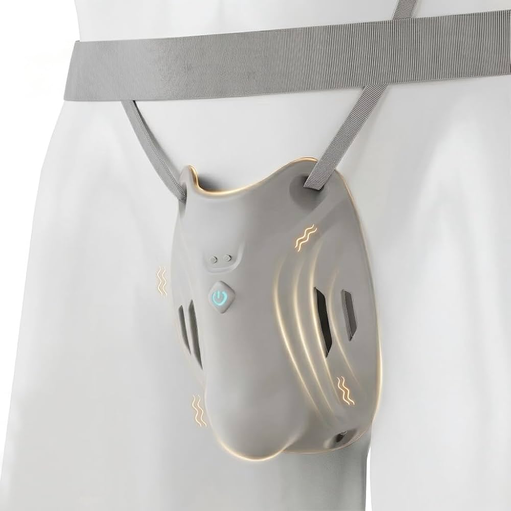 Tragbarer Peniskäfig Keuschheitsgürtel BDSM-Schutz Hodentrainer mit 9 Vibrationsmodi