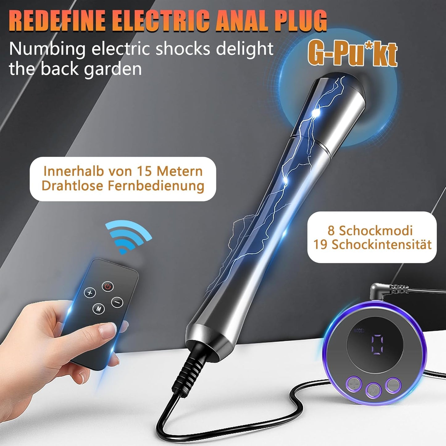 110 mm Elektro Schock Metall Buttplug elektrische Stimulator Prostata  Massager